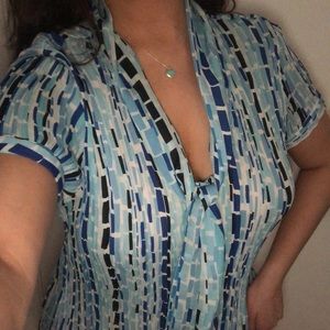 Worthington front tie blouse